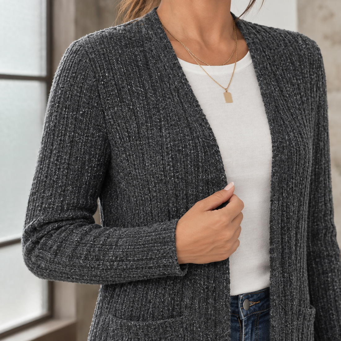 Aurelia Ribbed Cardigan - Lead Product Detail