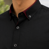 Oberon Contrast Collar Shirt - Lead Product Detail