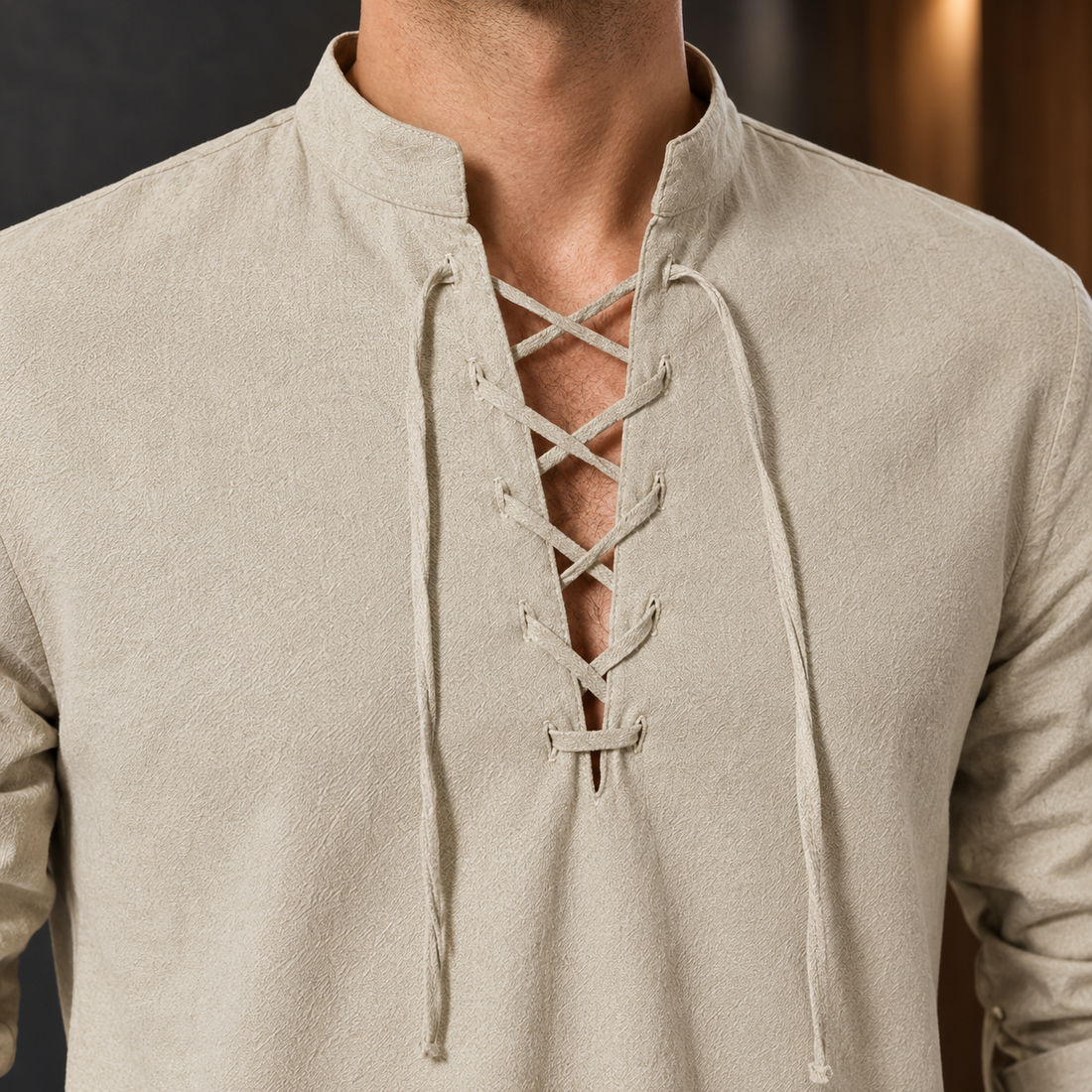Aaron Lace-Up Shirt - Lead Product Detail