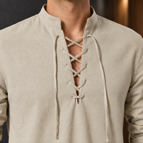 Aaron Lace-Up Shirt - Lead Product Detail