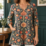 Alba V Neck Tunic - Lead Product Detail