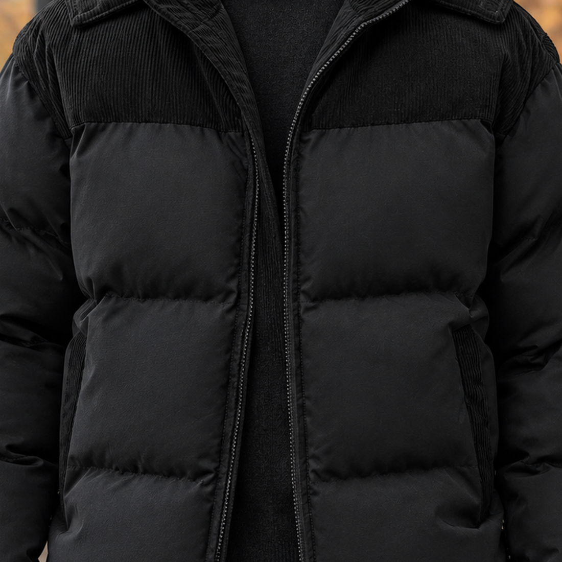 Corwin Corduroy Panel Jacket - Lead Product Detail
