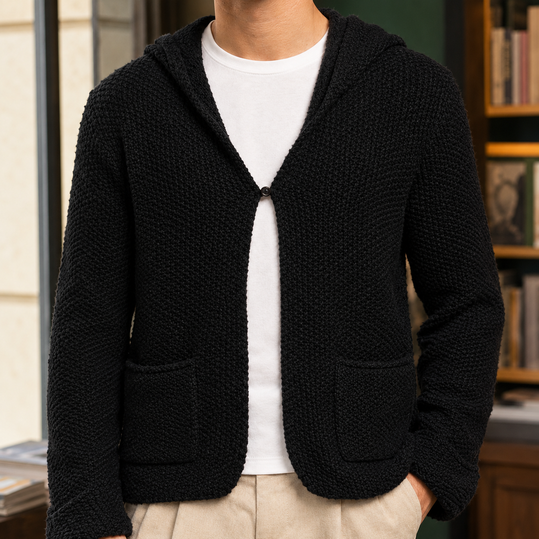Claude Hooded Cardigan - Lead Product Detail