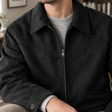 Malcolm Suede Bomber Jacket - Lead Product Detail
