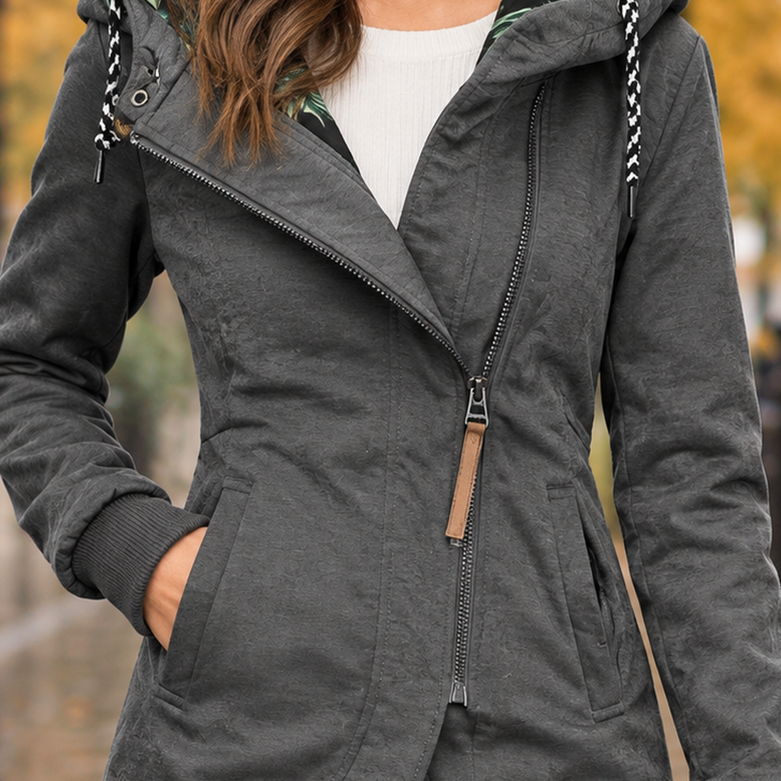 Lena Hooded Jacket - Lead Product Detail