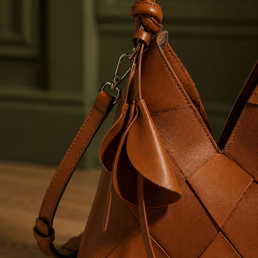 Barolo Woven Shoulder Bag - Lead Product Detail