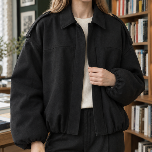 Brigitta Relaxed Bomber Jacket - Lead Product Detail