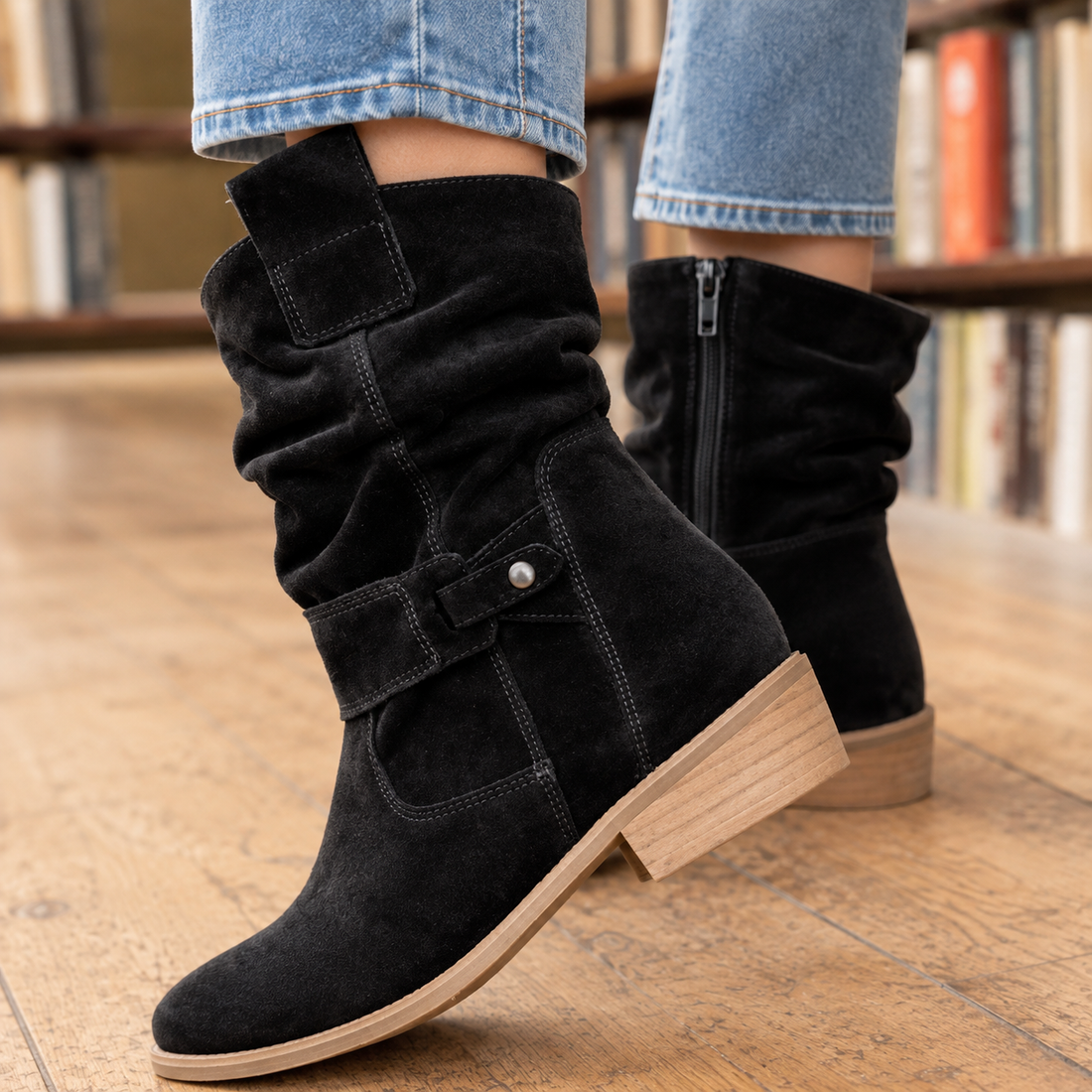 Genova Western Ankle Boots - Lead Product Detail