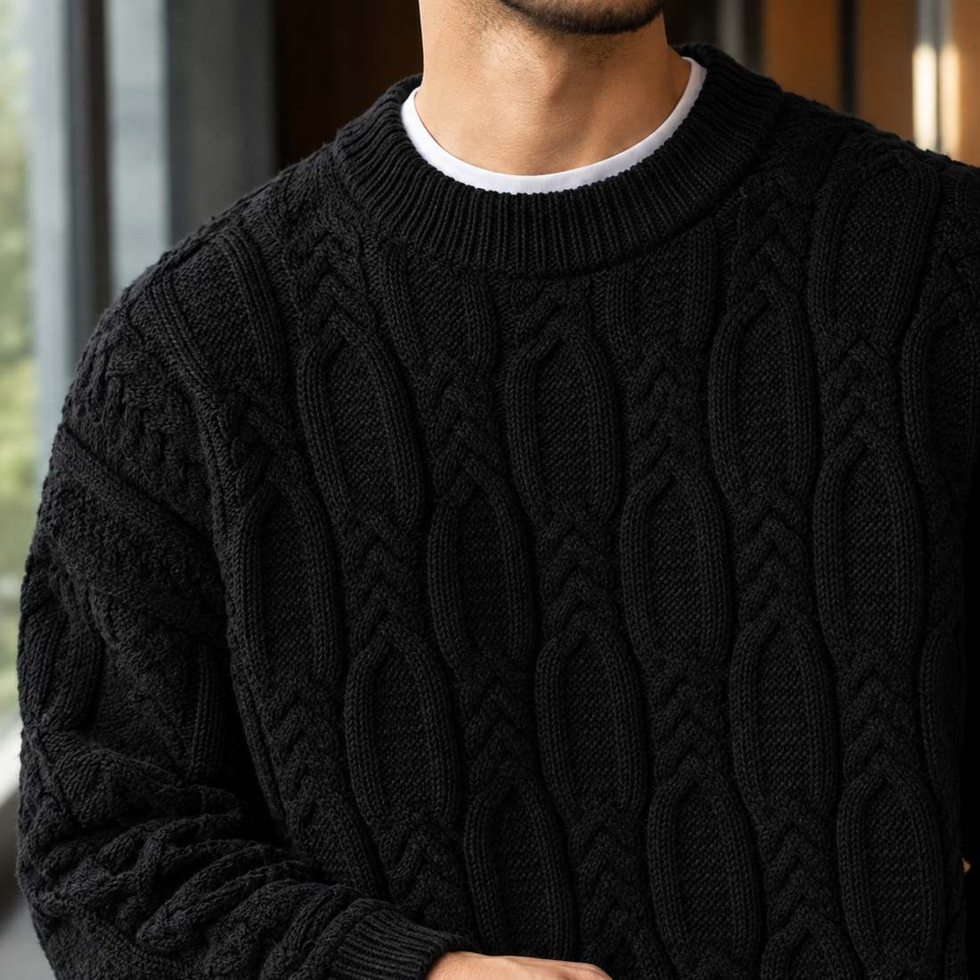 Fulbert Cable Sweater - Lead Product Detail