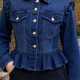 Vanessa Denim Peplum Jacket - Lead Product Detail