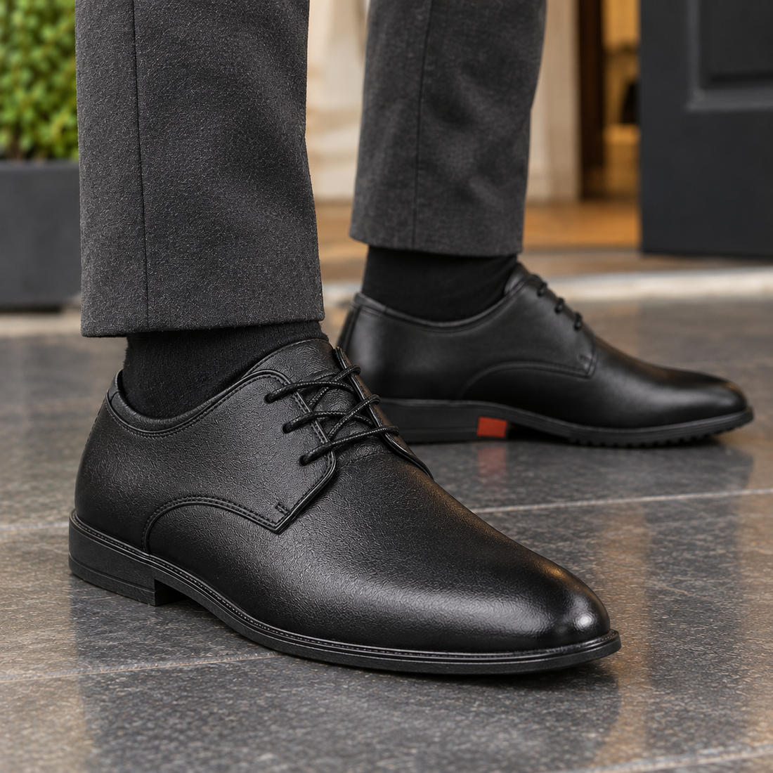Montanari Leather Derby Shoes - Lead Product Detail