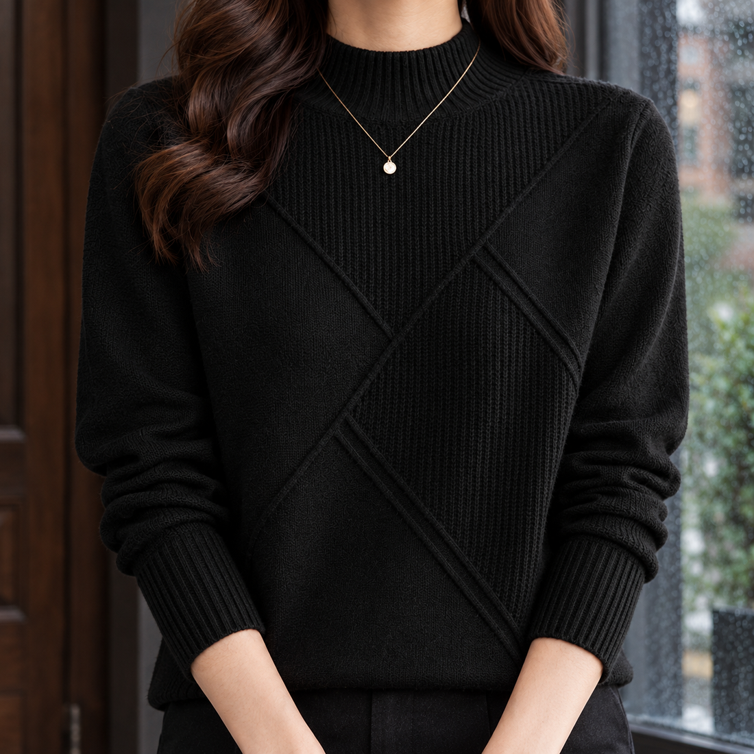 Jemima Mock Neck Sweater - Lead Product Detail