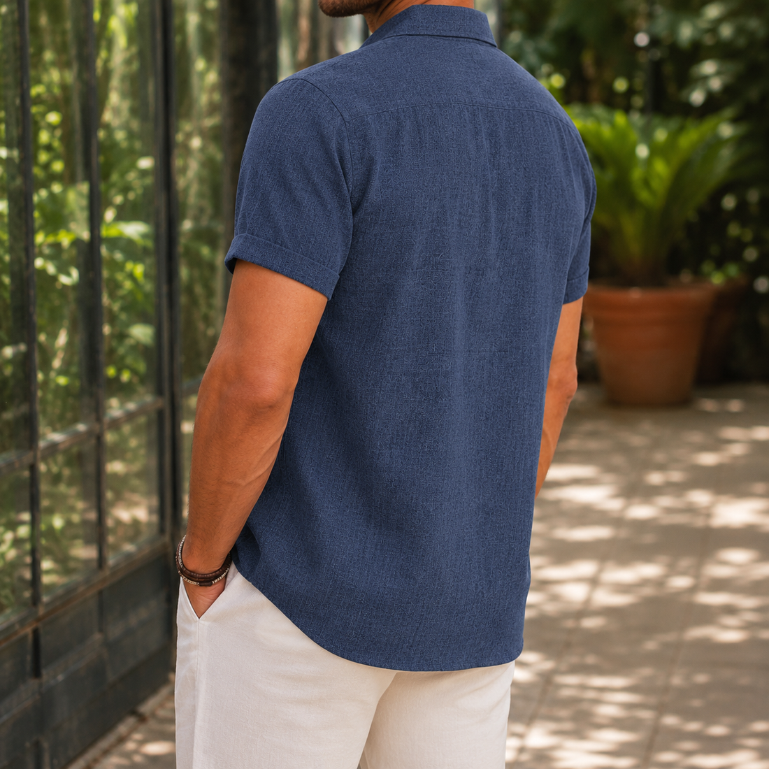 Austin Linen Shirt - Lead Alternate View