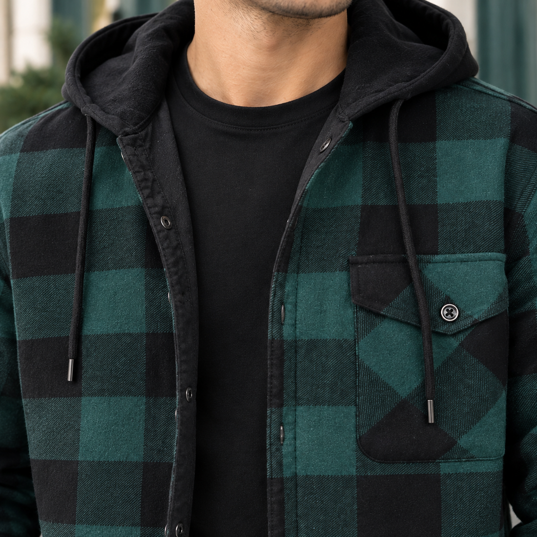 Harlan Hooded Plaid Jacket - Lead Product Detail