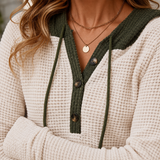 Lorelei Waffle Hooded Sweater - Lead Product Detail