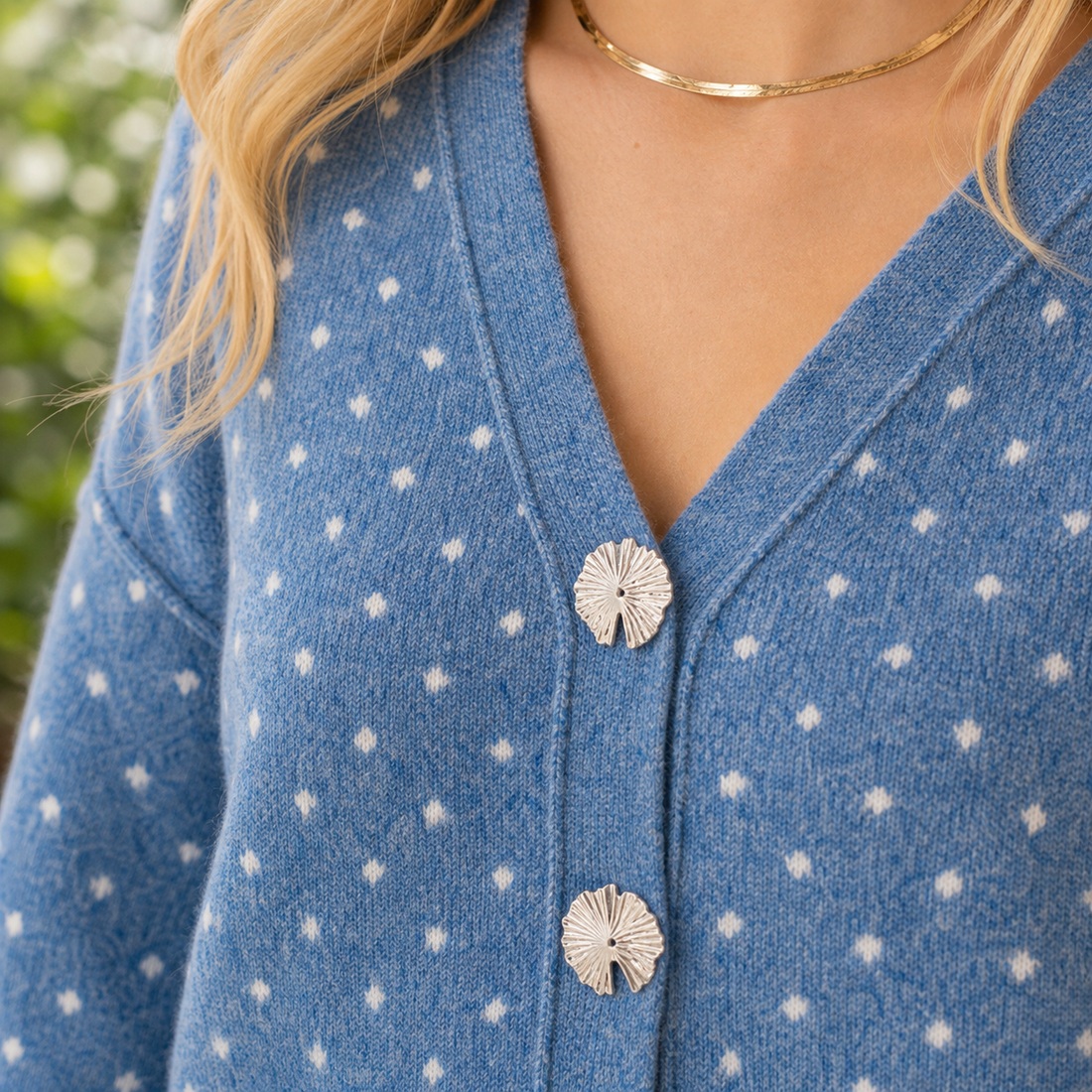 Brigitte Spot Cardigan - Lead Product Detail