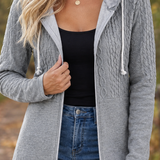Alouette Cable Knit Hoodie - Lead Product Detail