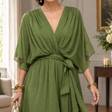 Cosima Handkerchief Midi Dress - Lead Product Detail
