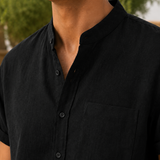 Cedric Mandarin Shirt - Lead Product Detail