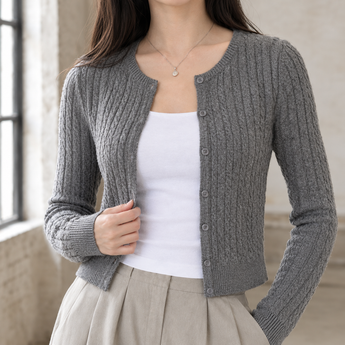 Eliza Cable Cardigan - Lead Product Detail