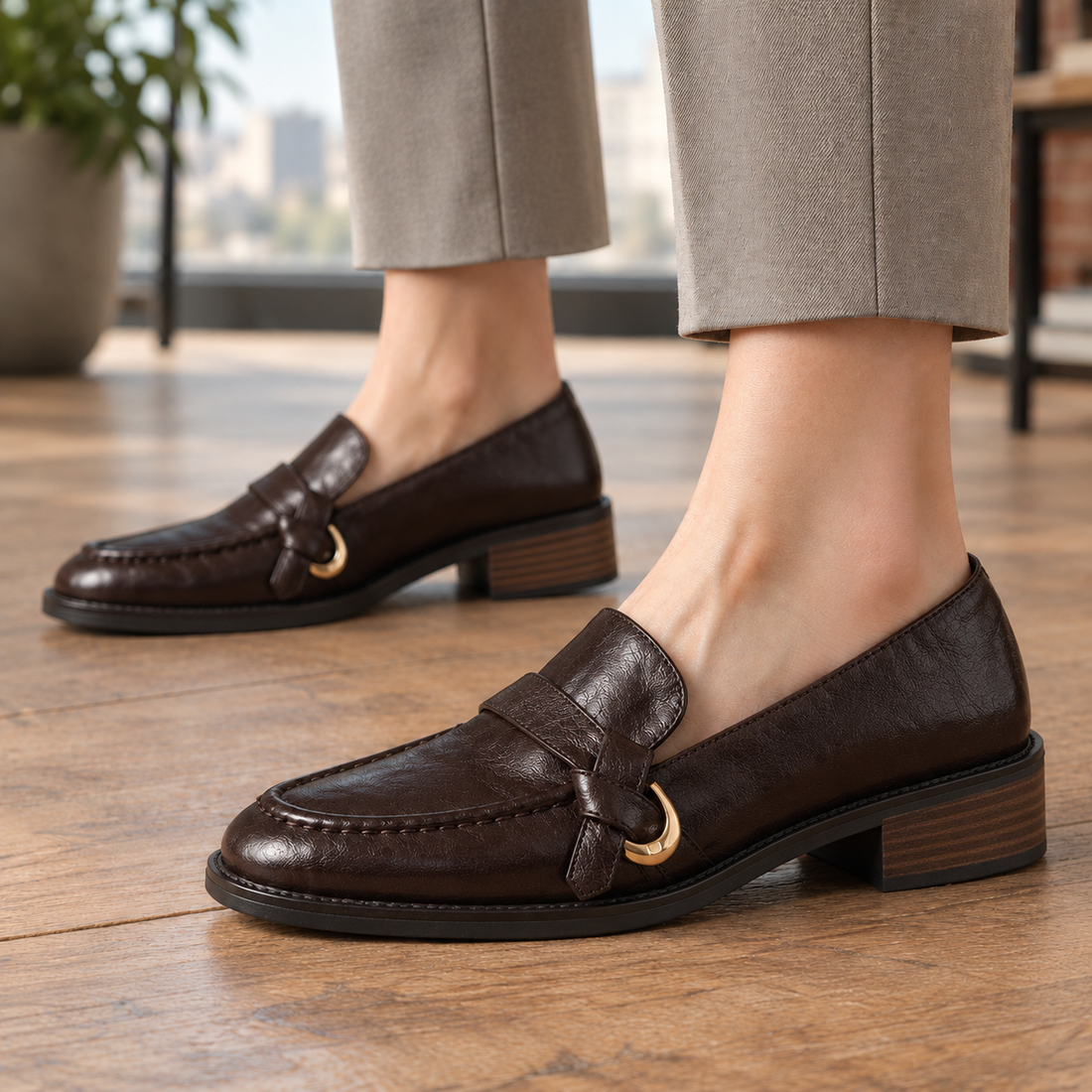 Milano Leather Loafers - Brown