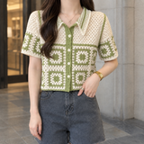 Zoe Crochet Cardigan - Green