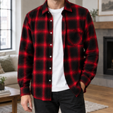 Archie Plaid Overshirt - Red Black