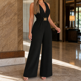 Xenia Plunge Jumpsuit - Black
