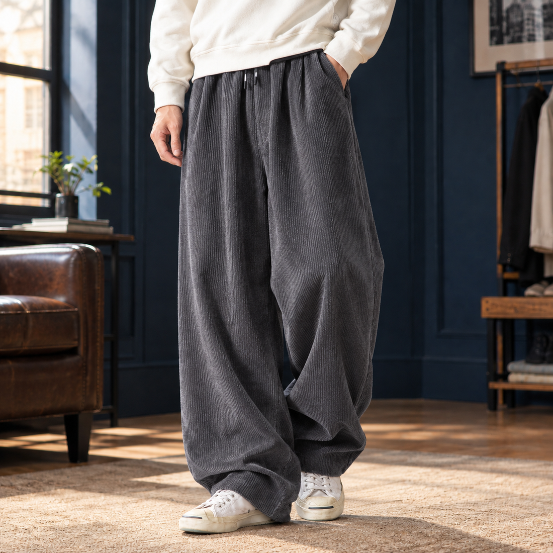 Frederick Wide Leg Pants - Gray