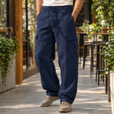 Nicholas Relaxed Cargo Pants - Navy Blue