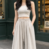 Maylis Wide Leg Cardigan - Oatmeal