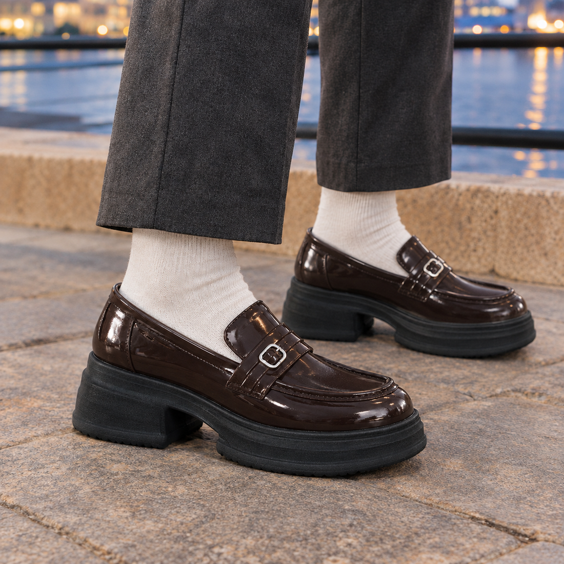 Moretti Buckle Loafers - Brown