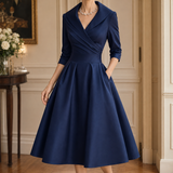 Tara A-Line Dress - Dark Blue
