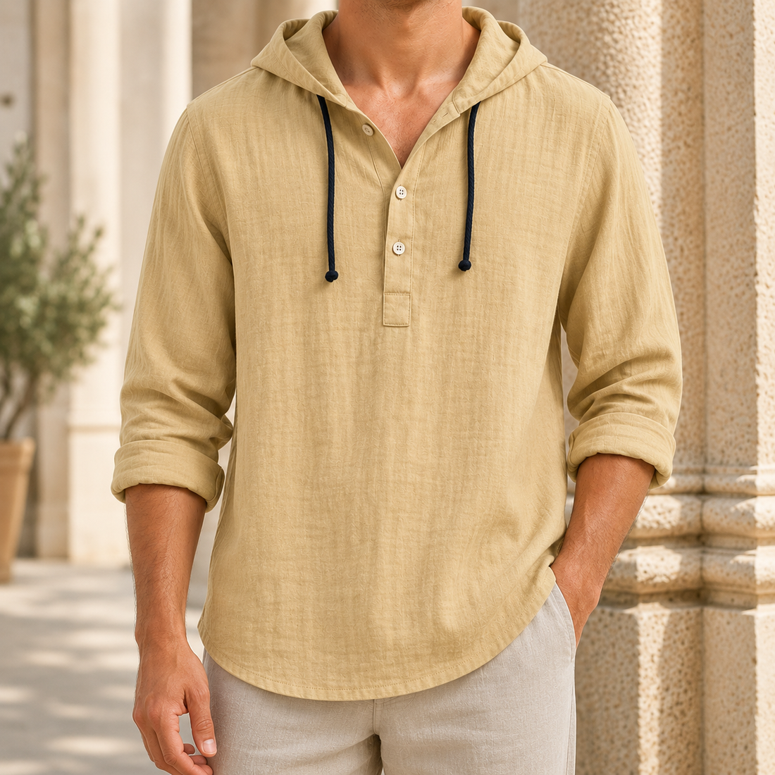James Hooded Shirt - Sand