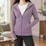 Benedetta Fitted Zip Hoodie - Smoke Purple