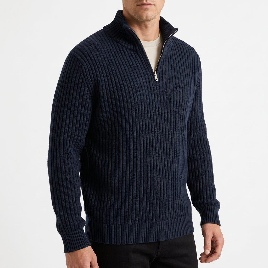 Marcel Quarter-Zip Sweater - Blue