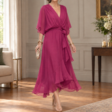 Cosima Handkerchief Midi Dress - Pink
