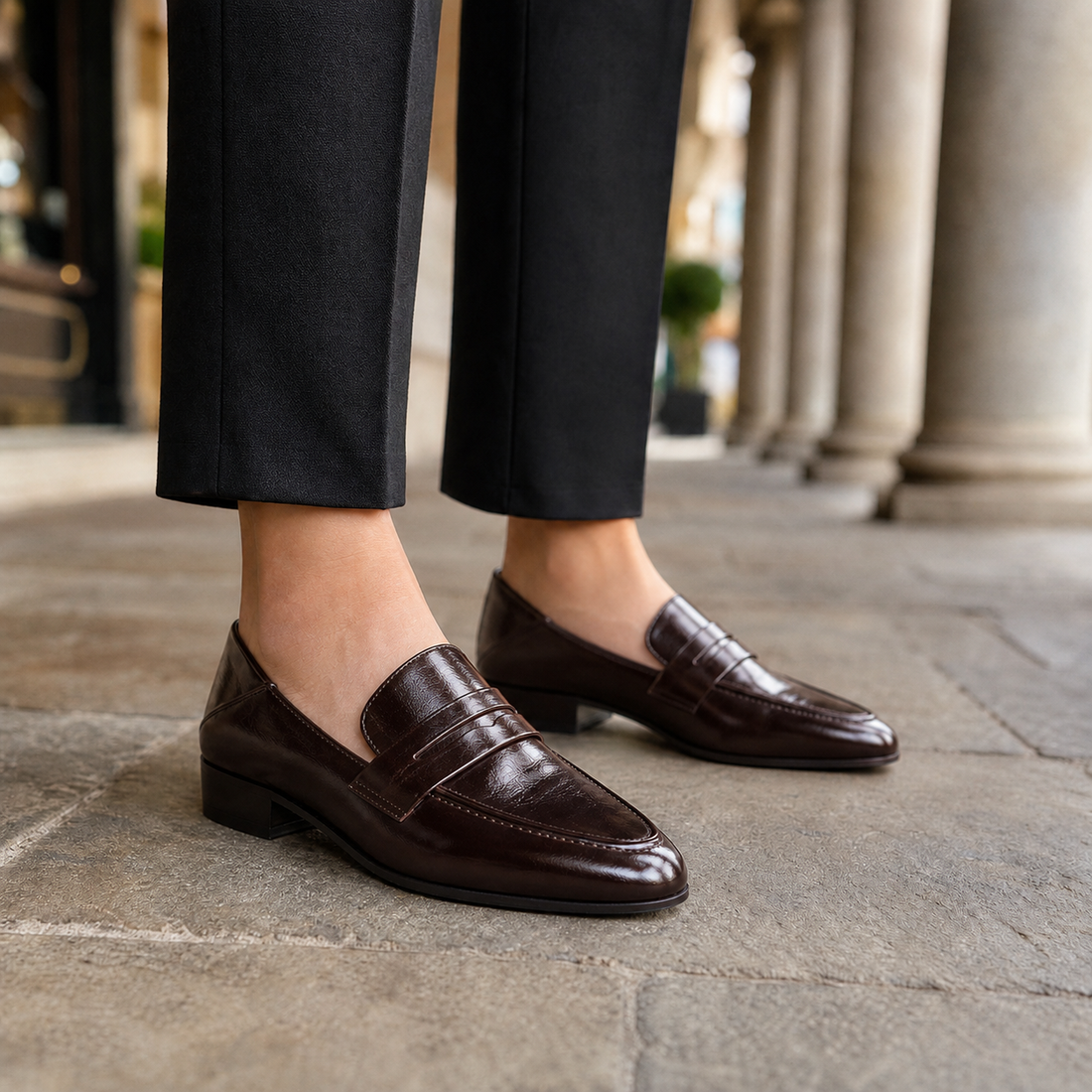 Firenze Pointed Loafers - Brown