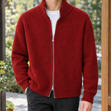 Stefan Ribbed Knit Jacket - Red