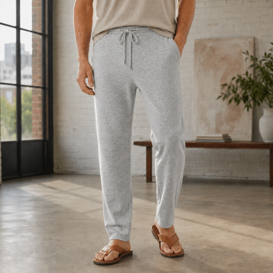 Ezra Merino Wool Pants - Light Gray