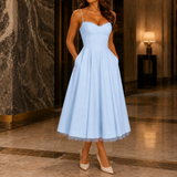 Romy Corset Midi Dress - Light Blue