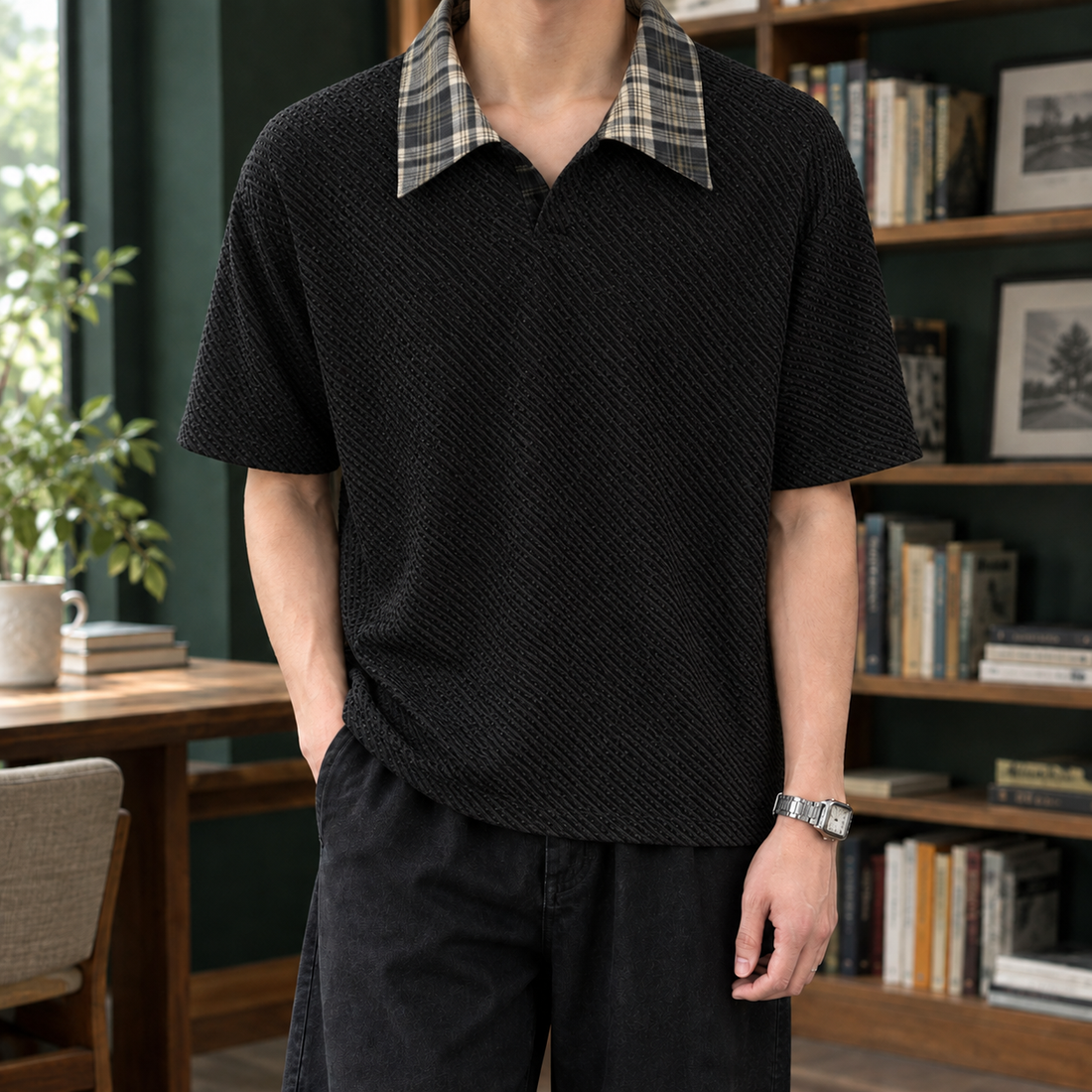 Alderic Relaxed Polo Shirt - Black