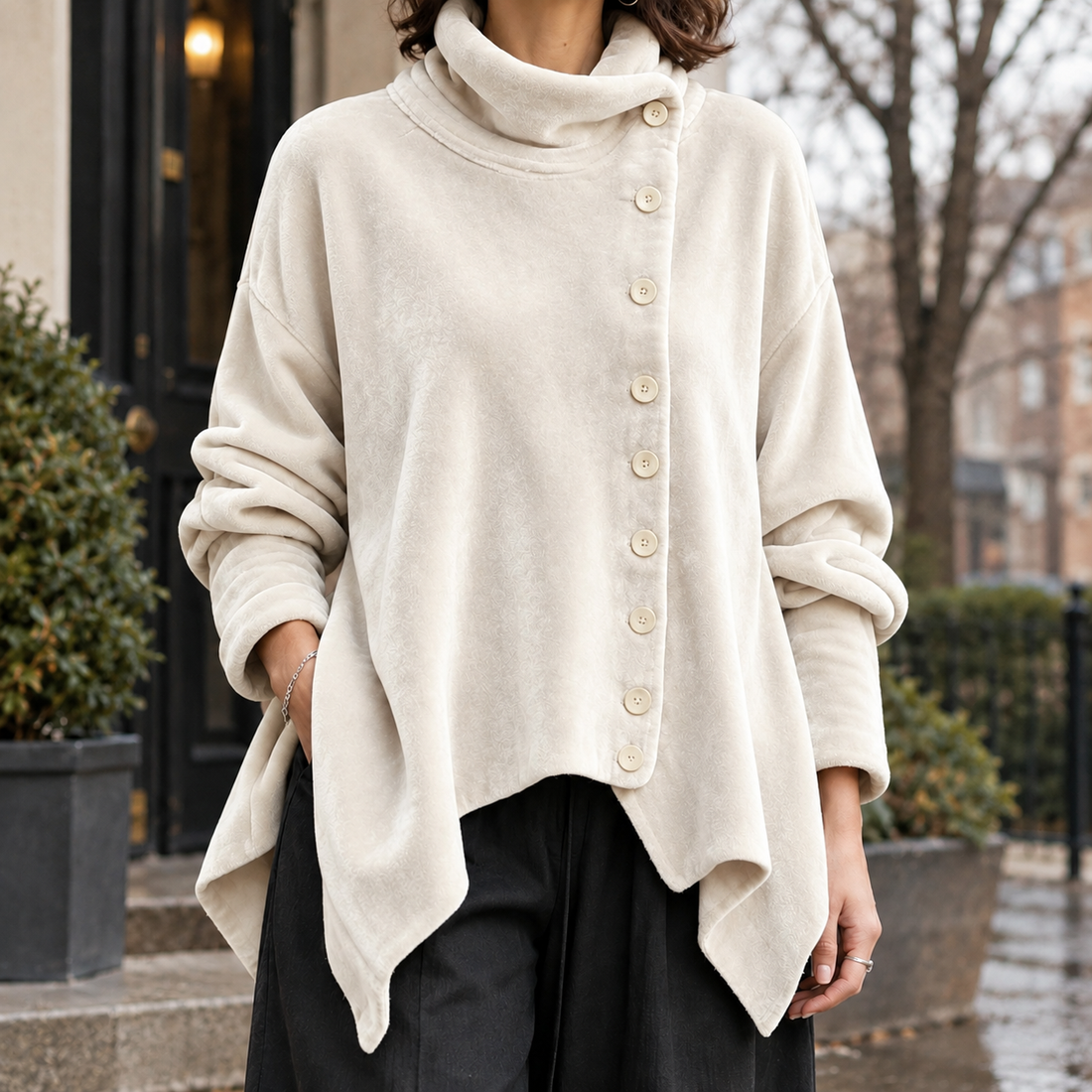 Maya Velvet Cardigan - White