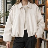 Brigitta Relaxed Bomber Jacket - Off White