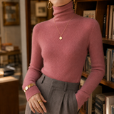 Gabriella Cashmere Turtleneck - Rosewood Blush