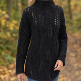 Joelle Open Knit Sweater - Black Spot