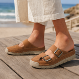 Ricciardi Buckle Mules - Khaki