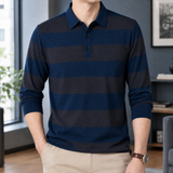 David Striped Polo - Navy Blue