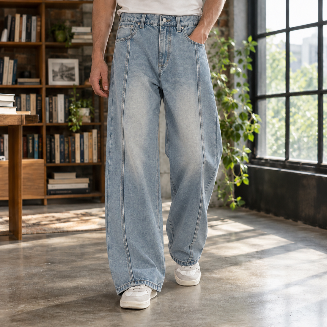 Balthasar Wide Leg Jeans - Blue