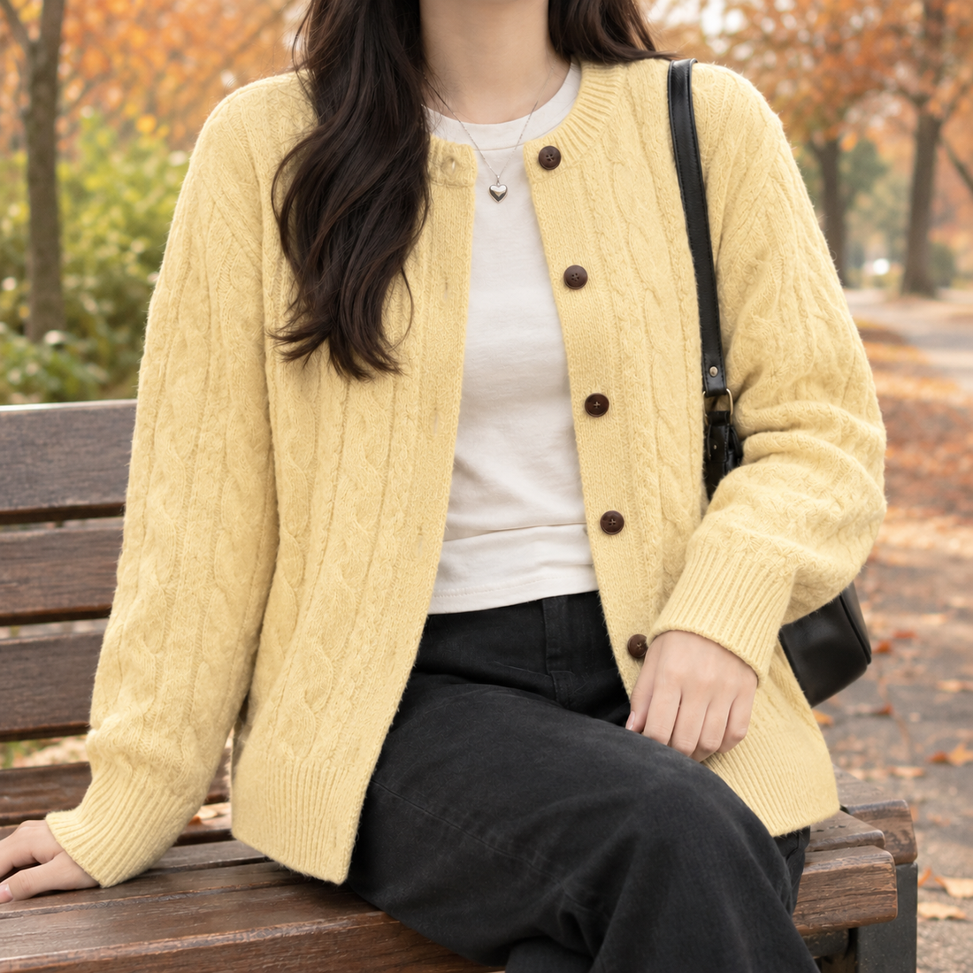 Joanna Cable Cardigan - Yellow
